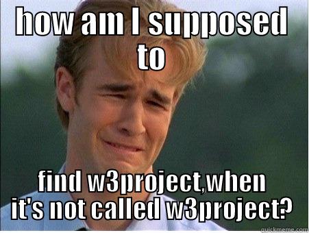 HOW AM I SUPPOSED TO FIND W3PROJECT,WHEN IT'S NOT CALLED W3PROJECT? 1990s Problems