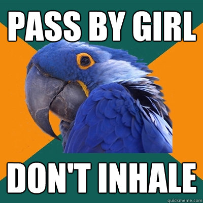 pass by girl don't inhale  Paranoid Parrot