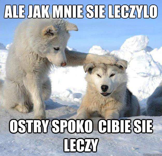 ale jak mnie sie leczylo 
 ostry spoko  cibie sie leczy  - ale jak mnie sie leczylo 
 ostry spoko  cibie sie leczy   Caring Husky