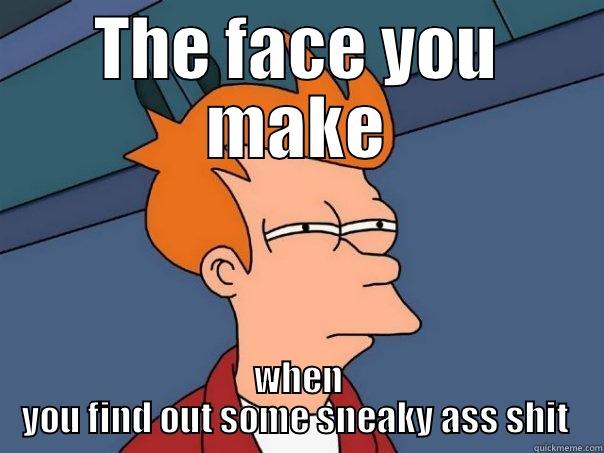 THE FACE YOU MAKE WHEN YOU FIND OUT SOME SNEAKY ASS SHIT  Futurama Fry