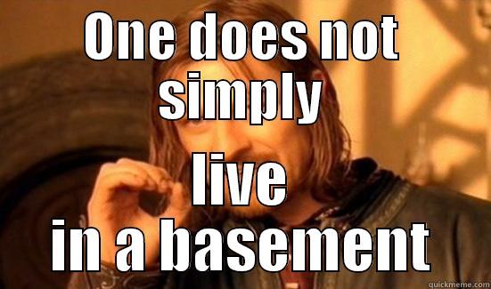 ONE DOES NOT SIMPLY LIVE IN A BASEMENT Boromir