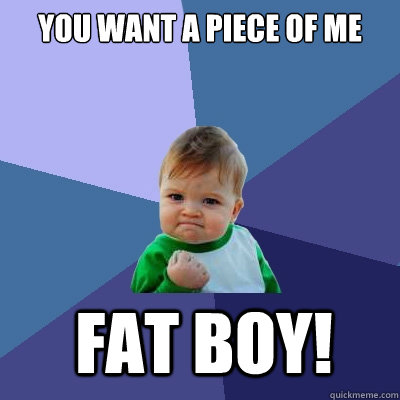 you want a piece of me
 fat boy!  Success Kid
