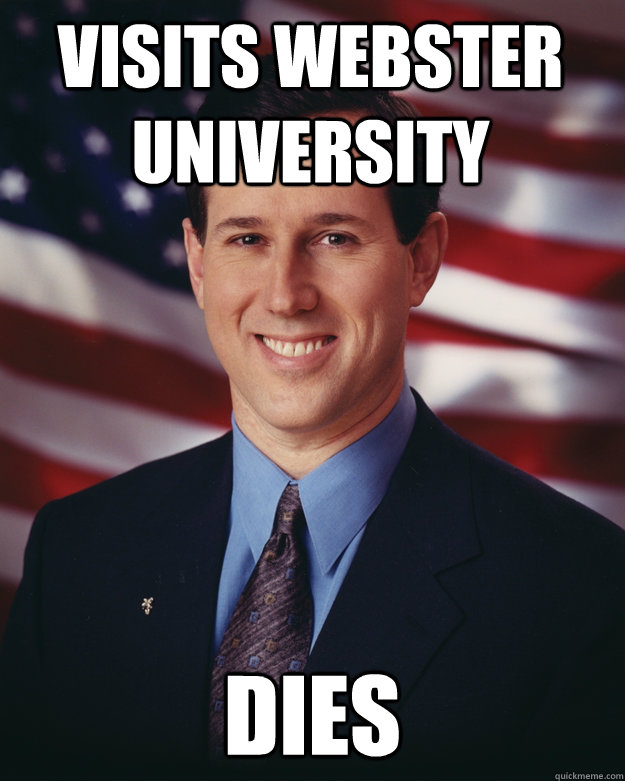 Visits Webster University dies  Rick Santorum
