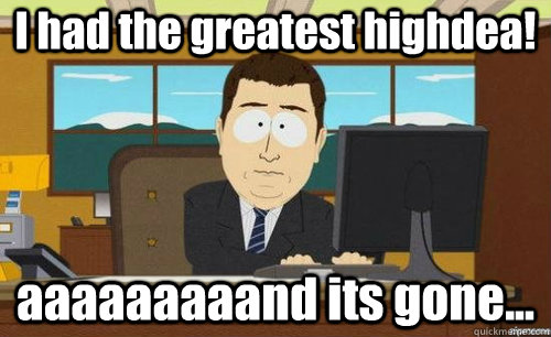 I had the greatest highdea! aaaaaaaaand its gone...  anditsgone