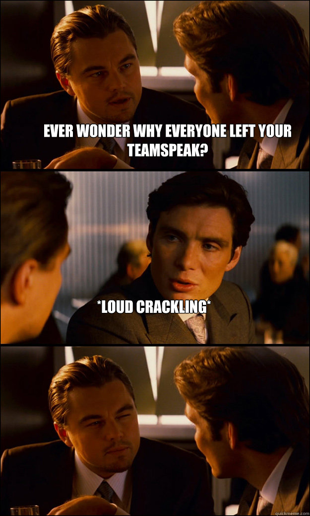 Ever wonder why everyone left your teamspeak? *Loud Crackling*   Inception