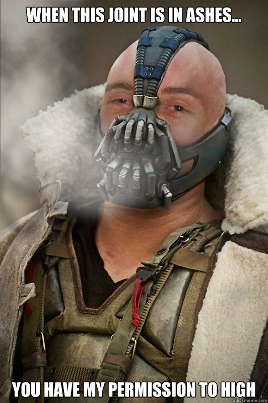 WHEN THIS JOINT IS IN ASHES... YOU HAVE MY PERMISSION TO HIGH - WHEN THIS JOINT IS IN ASHES... YOU HAVE MY PERMISSION TO HIGH  10 Bane