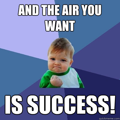 And the air you want is success!  Success Kid