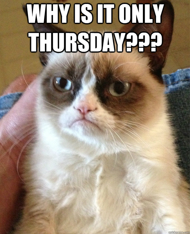 Why is it only Thursday???   Grumpy Cat