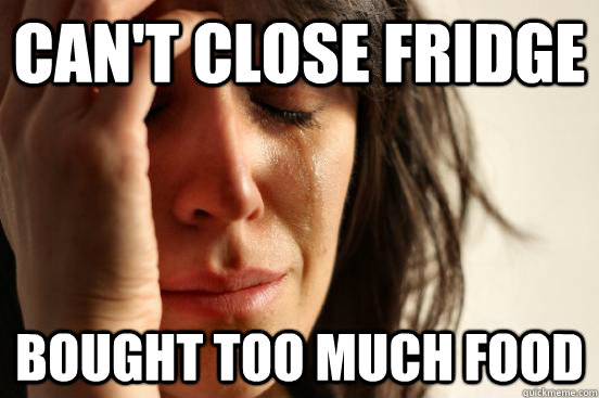 Can't close fridge Bought too much food  First World Problems