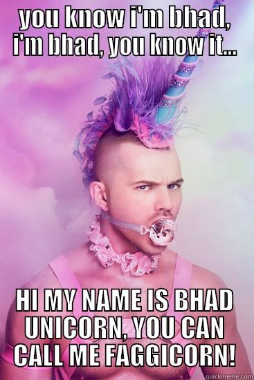 YOU KNOW I'M BHAD, I'M BHAD, YOU KNOW IT... HI MY NAME IS BHAD UNICORN, YOU CAN CALL ME FAGGICORN! Misc
