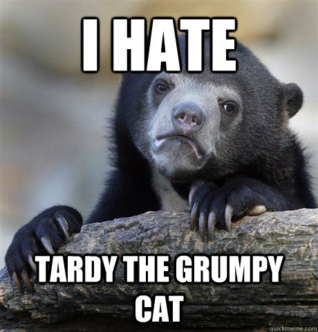 I Hate tardy the grumpy cat  Confession