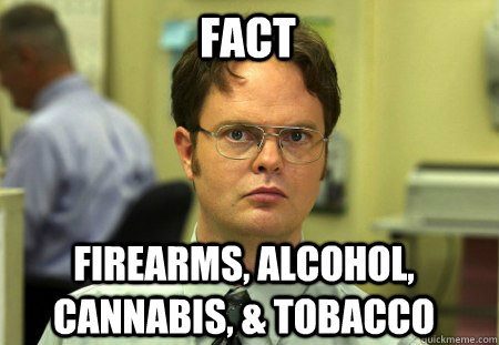 Fact Firearms, Alcohol, Cannabis, & Tobacco  Schrute