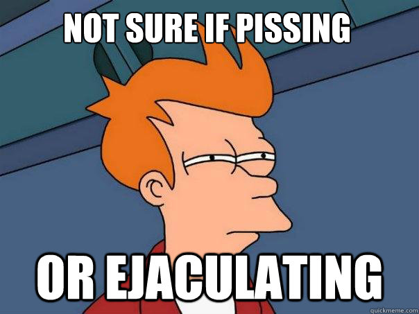 Not sure if pissing or ejaculating  Futurama Fry