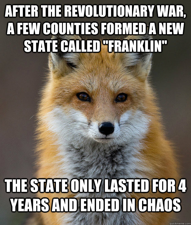 after the revolutionary war, a few counties formed a new state called 