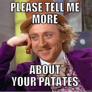 PLEASE TELL ME MORE ABOUT YOUR PATATES Condescending Wonka