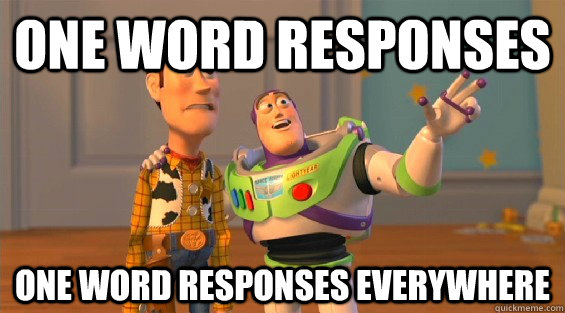 one word responses one word responses everywhere  lambdas everywhere