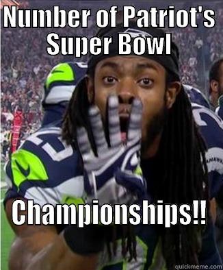 NUMBER OF PATRIOT'S SUPER BOWL CHAMPIONSHIPS!! Misc