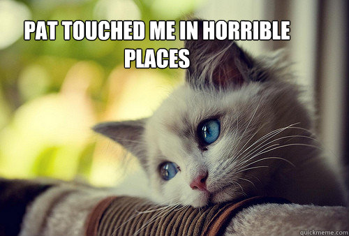 PAT touched me in horrible places  First World Problems Cat