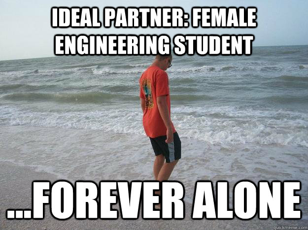 ideal partner: female engineering student ...forever alone  