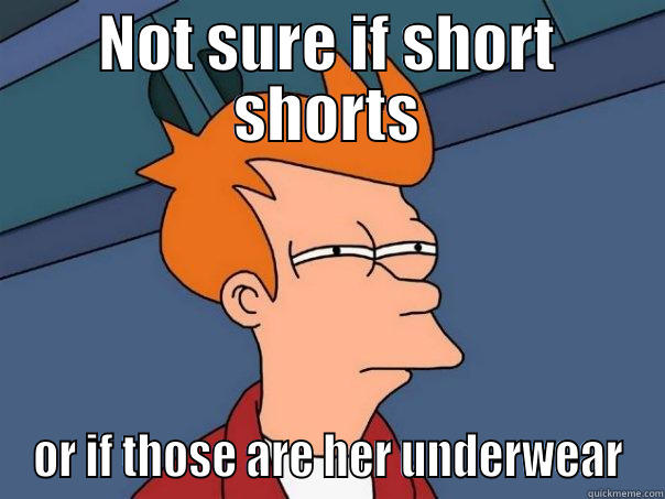 NOT SURE IF SHORT SHORTS OR IF THOSE ARE HER UNDERWEAR Futurama Fry