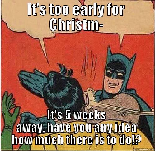 Batman Xmas - IT'S TOO EARLY FOR CHRISTM- IT'S 5 WEEKS AWAY, HAVE YOU ANY IDEA HOW MUCH THERE IS TO DO!? Batman Slapping Robin