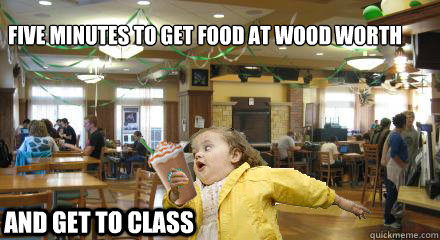 Five minutes to get food at wood worth
 And get to class  Chubby Bubbles Girl At Front Room