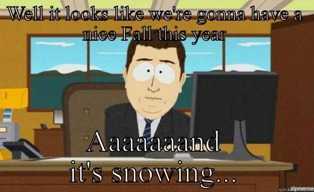 WELL IT LOOKS LIKE WE'RE GONNA HAVE A NICE FALL THIS YEAR AAAAAAAND IT'S SNOWING... aaaand its gone