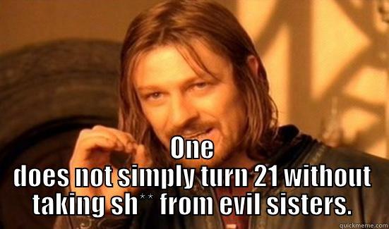  ONE DOES NOT SIMPLY TURN 21 WITHOUT TAKING SH** FROM EVIL SISTERS. Boromir