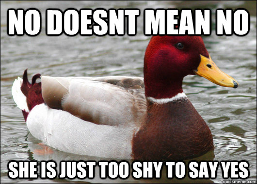 No doesnt mean no She is just too shy to say yes  Malicious Advice Mallard