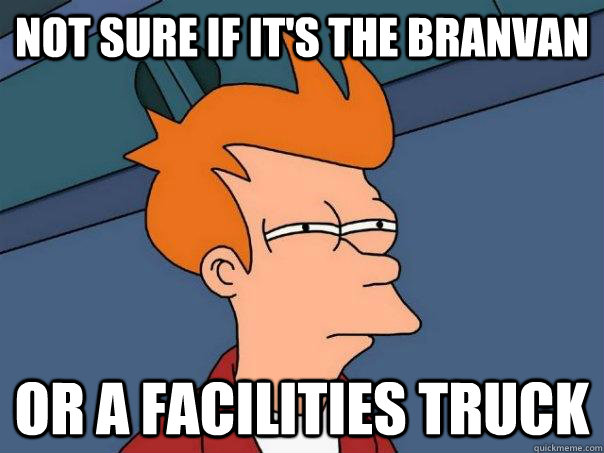 Not sure if it's the Branvan Or a facilities truck  Futurama Fry