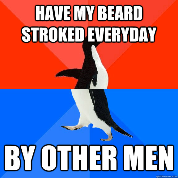 have my beard stroked everyday by other men  Socially Awesome Awkward Penguin