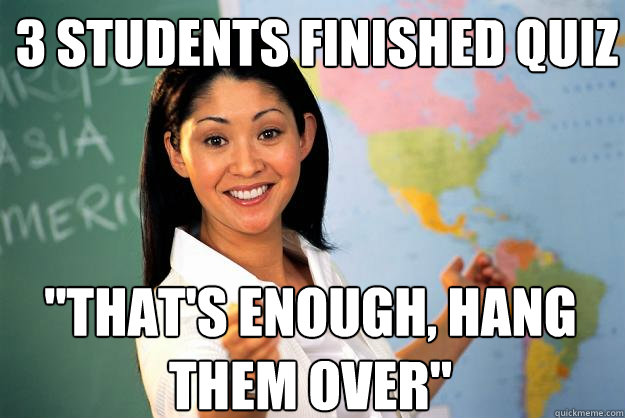 3 students finished quiz 