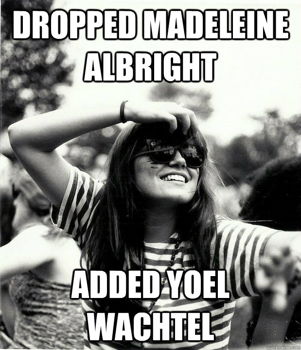 dropped madeleine albright added yoel wachtel  Georgetown Hipster