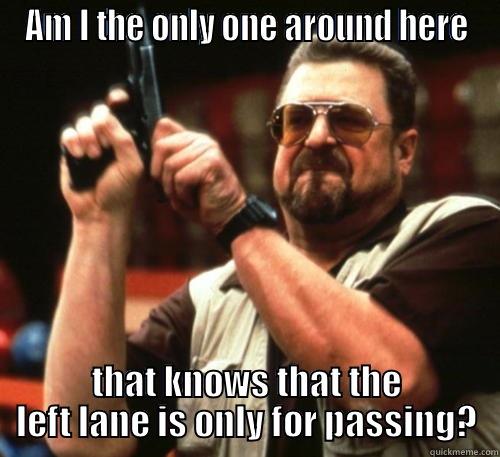 Left Lane - AM I THE ONLY ONE AROUND HERE THAT KNOWS THAT THE LEFT LANE IS ONLY FOR PASSING? Am I The Only One Around Here