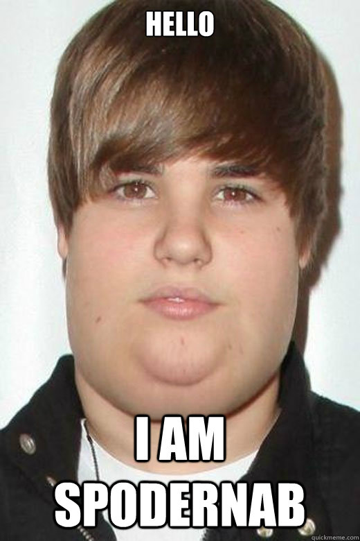 HELLO I AM spodernab  Fat Justin Bieber