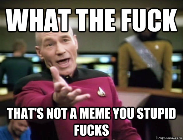 what the fuck That's not a meme you stupid fucks  Annoyed Picard HD