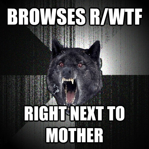 BROWSES R/WTF RIGHT NEXT TO MOTHER  Insanity Wolf