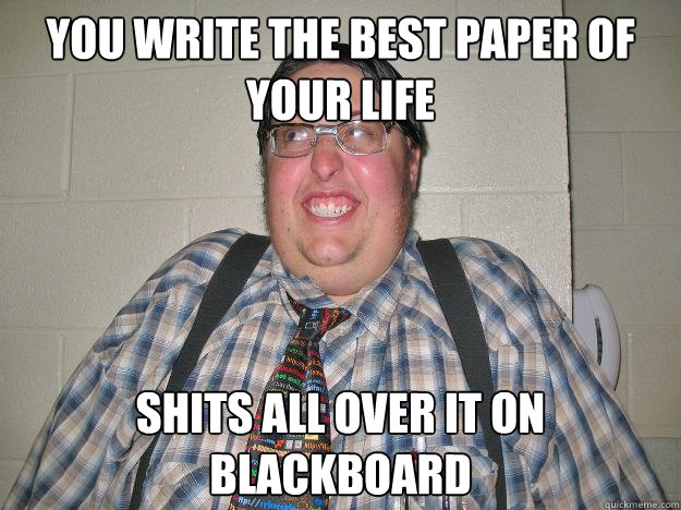 you write the best paper of your life shits all over it on blackboard - you write the best paper of your life shits all over it on blackboard  Introducing Know It all Classmate