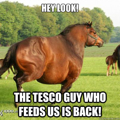 Hey look! The Tesco guy who feeds us is back!  