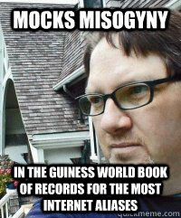 Mocks Misogyny In The Guiness World Book of Records For The Most Internet Aliases  