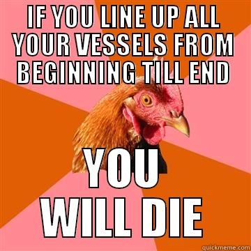 IF YOU LINE UP ALL YOUR VESSELS FROM BEGINNING TILL END YOU WILL DIE Anti-Joke Chicken