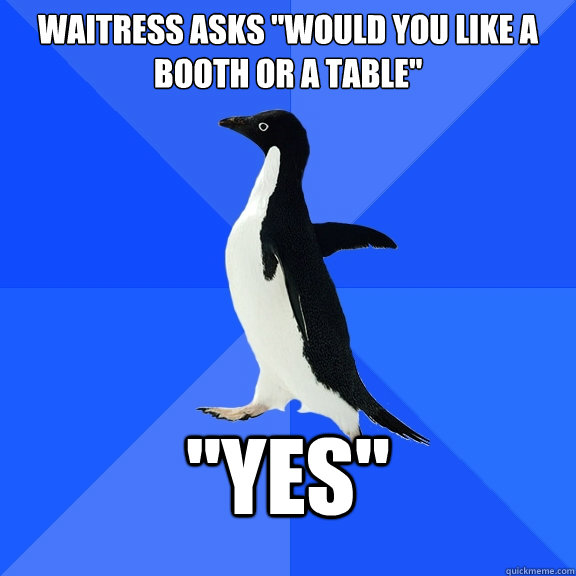 Waitress asks 