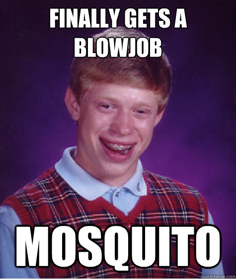 Finally gets a blowjob Mosquito   Bad Luck Brian