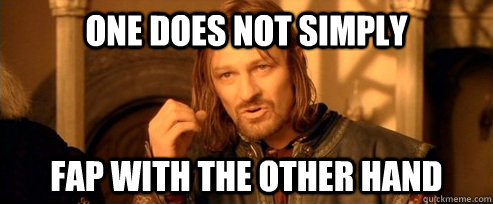 One does not simply fap with the other hand  One Does Not Simply
