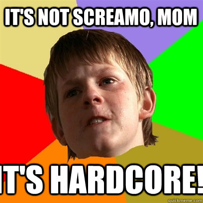 It's not screamo, mom it's hardcore!  Angry School Boy
