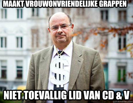 Maakt vrouwonvriendelijke grappen niet toevallig lid van cd & v  Marc De Clercq