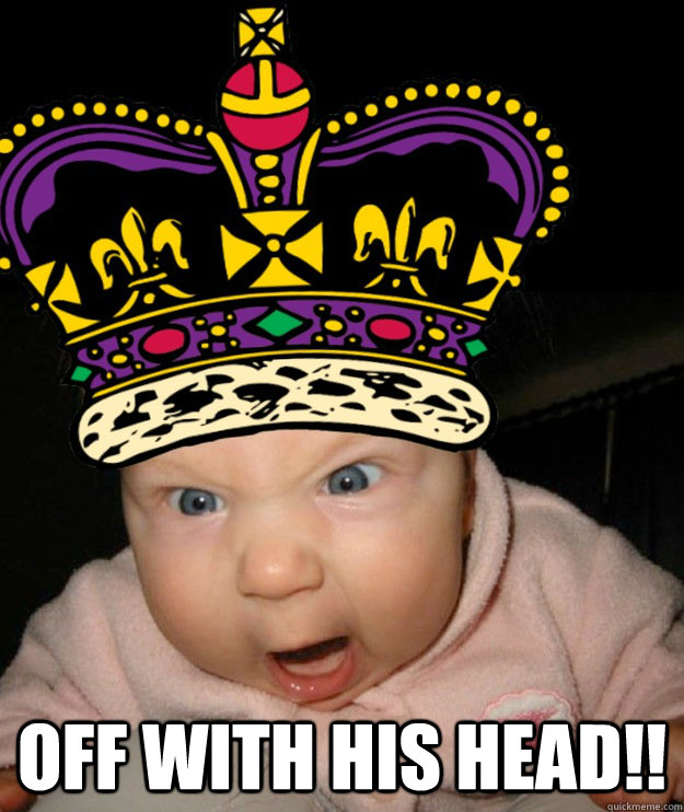  Off with his head!! -  Off with his head!!  Royal Baby