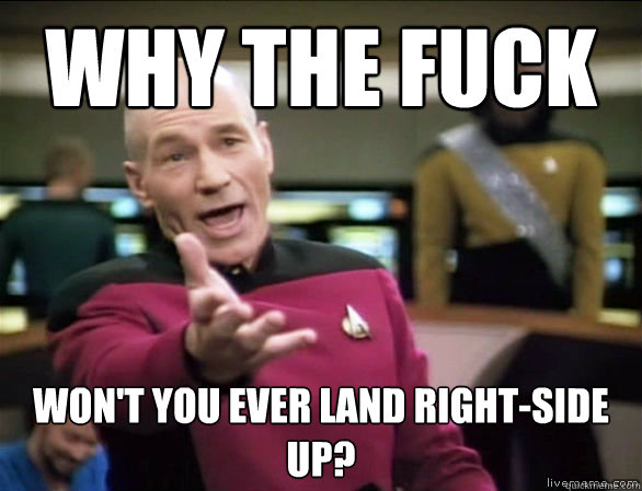 Why the fuck won't you ever land right-side up?  Annoyed Picard HD
