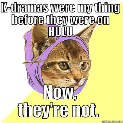 The In is the New Out - K-DRAMAS WERE MY THING BEFORE THEY WERE ON HULU NOW, THEY'RE NOT.  Hipster Kitty
