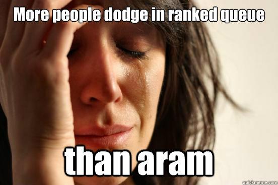 More people dodge in ranked queue than aram  First World Problems